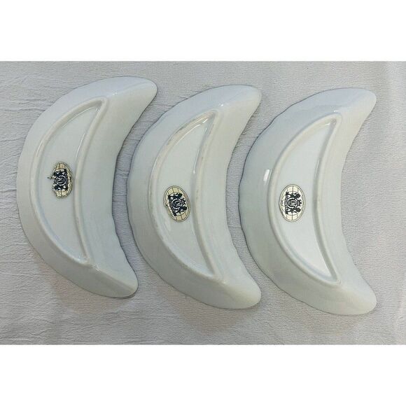 Chadwick Salad Plates Floral Design Half-Moon Shape 7" Set Of 3 Made in Japan - Picture 2 of 5